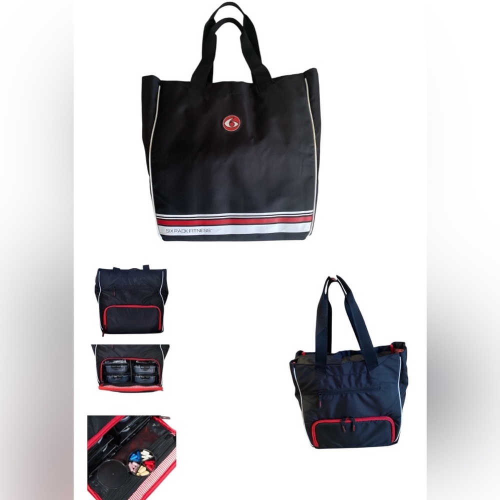 SIX PACK FITNESS Camille Sport Tote Black Red
